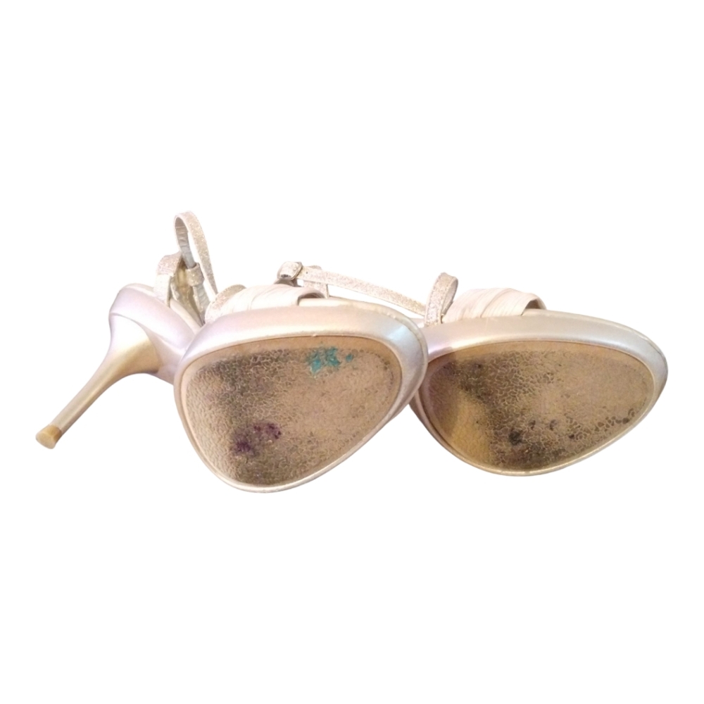 Bakers Strappy Rhinestone Nude Heel Sandals Glitter Formal Women's 6 - Picture 6 of 7